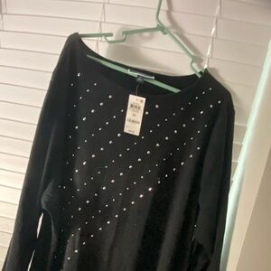 Karen Scott  Black Studded Dress with Rhinestones. New with tag